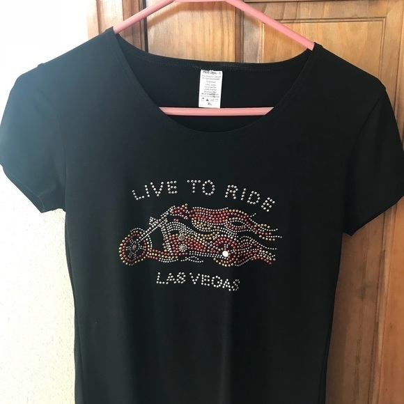 Live to Ride Las Vegas Black T-shirt Small - Picture 4 of 4